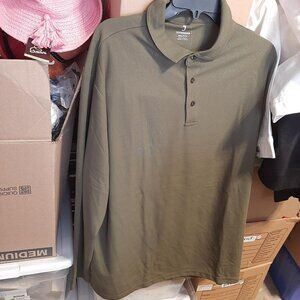 NEW ! Joymasar  Golf Polo Shirt For Men Long Sleeve Dark Green Size 3XL